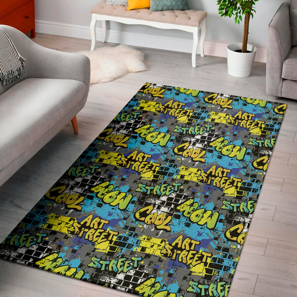 Graffiti Wall Print Area Rug