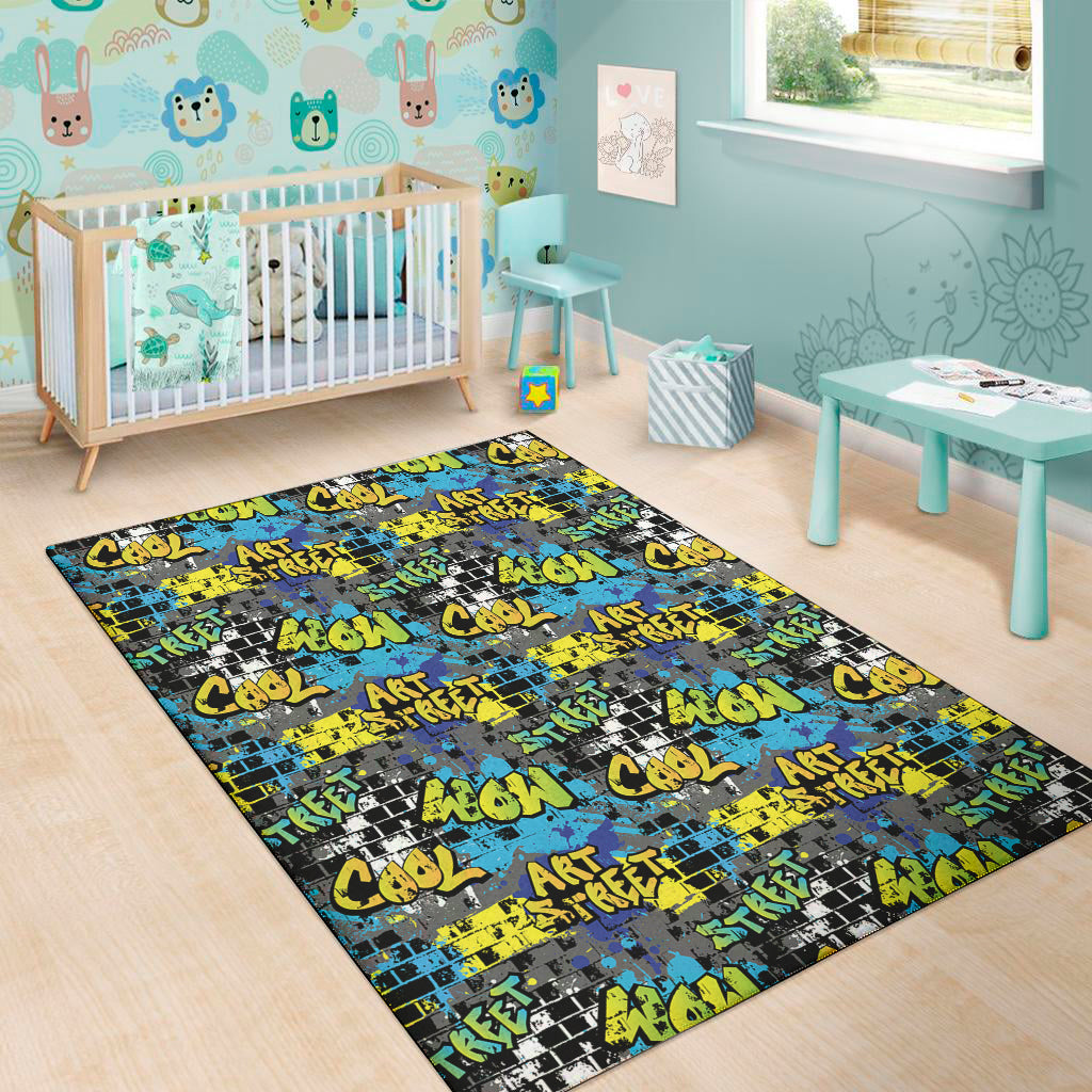Graffiti Wall Print Area Rug