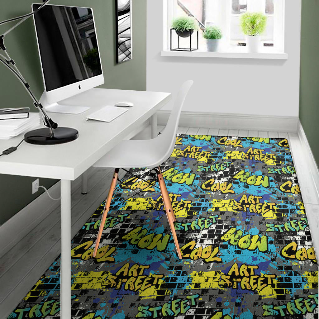 Graffiti Wall Print Area Rug