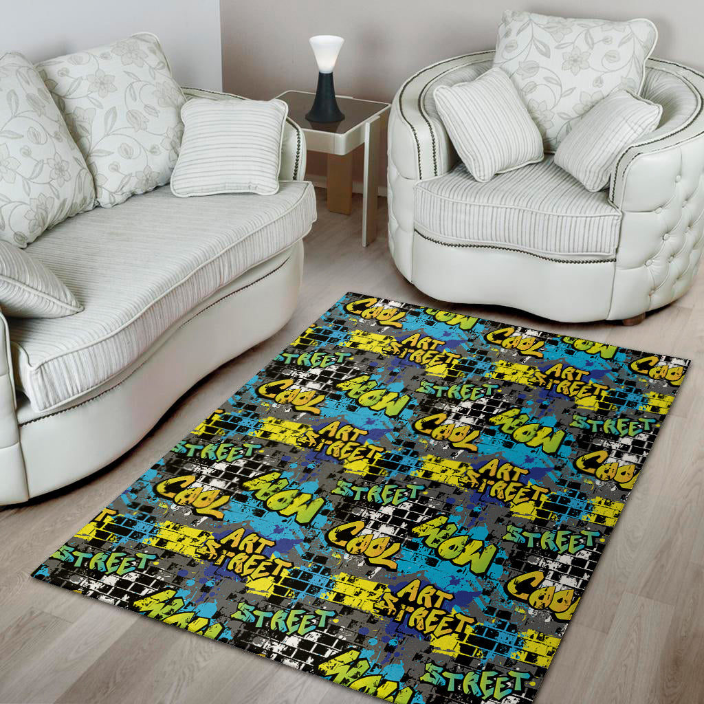 Graffiti Wall Print Area Rug