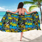 Graffiti Wall Print Beach Sarong Wrap