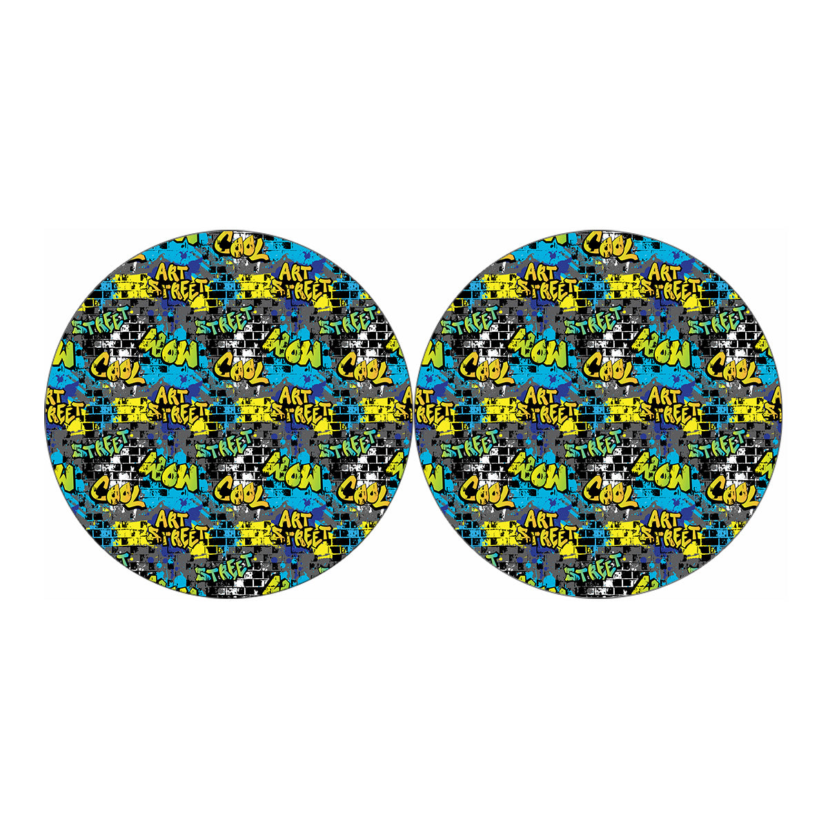 Graffiti Wall Print Car Coasters