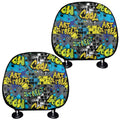 Graffiti Wall Print Car Headrest Covers