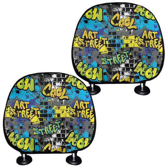 Graffiti Wall Print Car Headrest Covers