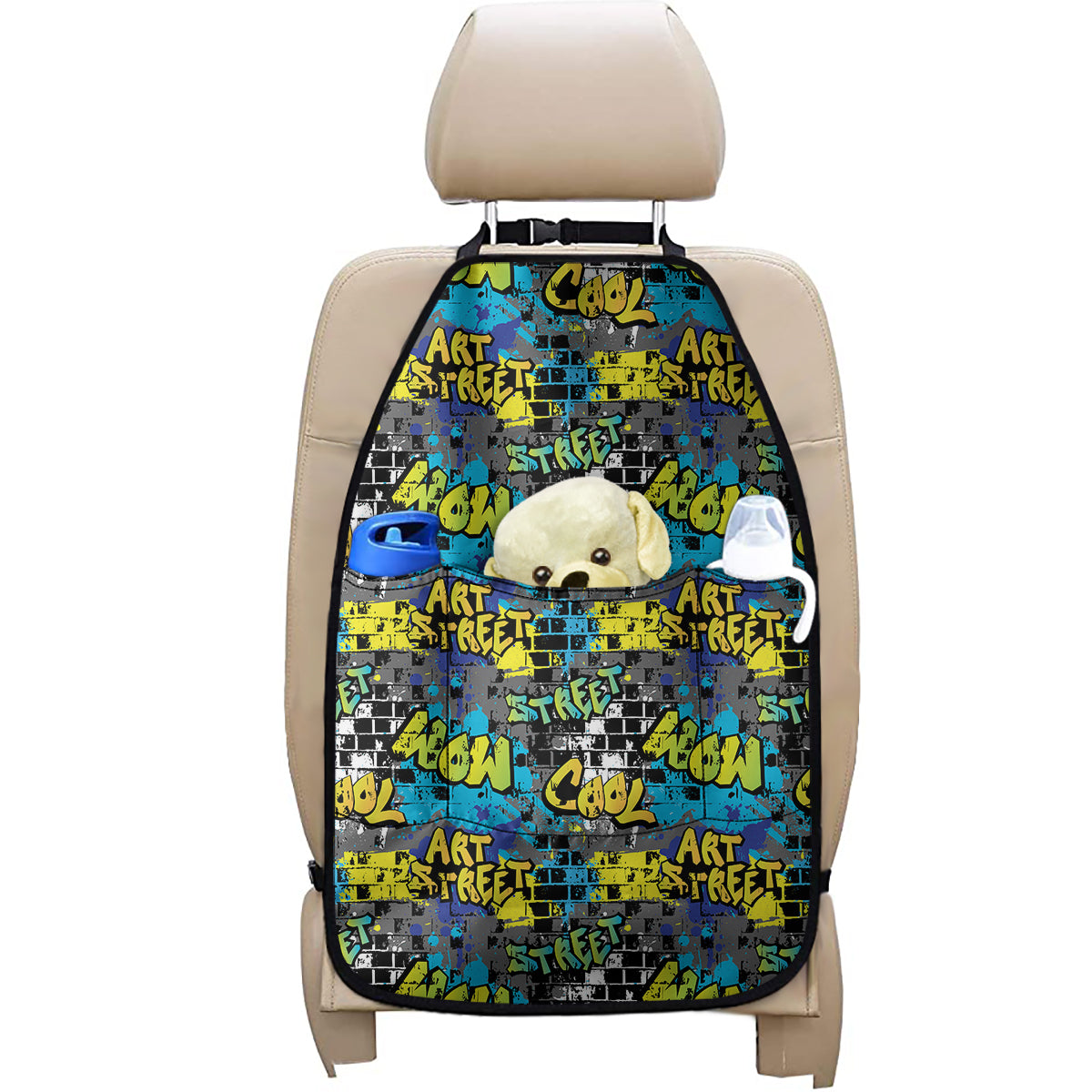 Graffiti Wall Print Car Seat Organizers