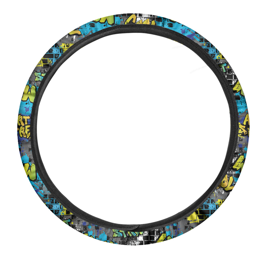 Graffiti Wall Print Car Steering Wheel Cover