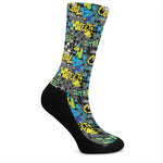Graffiti Wall Print Crew Socks
