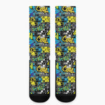 Graffiti Wall Print Crew Socks