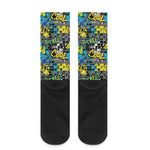 Graffiti Wall Print Crew Socks
