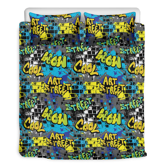 Graffiti Wall Print Duvet Cover Bedding Set