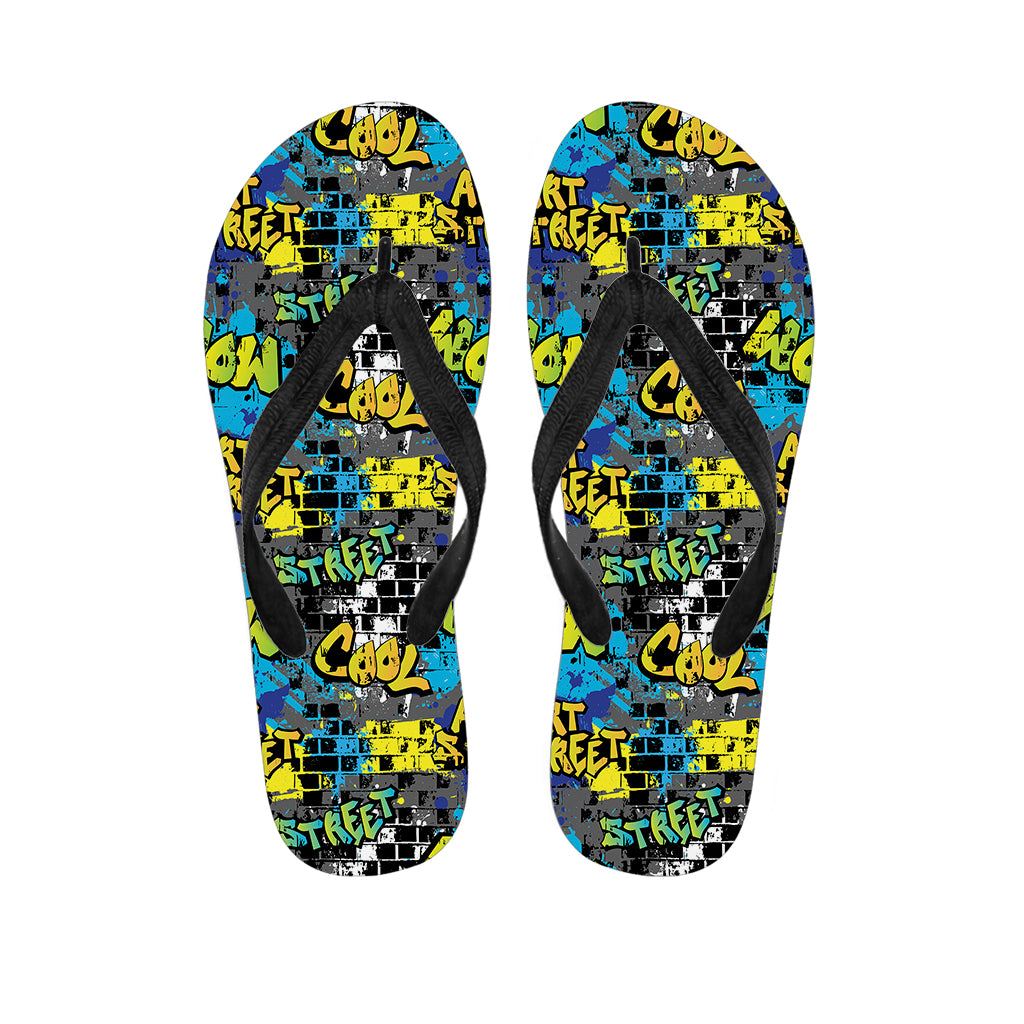 Graffiti Wall Print Flip Flops