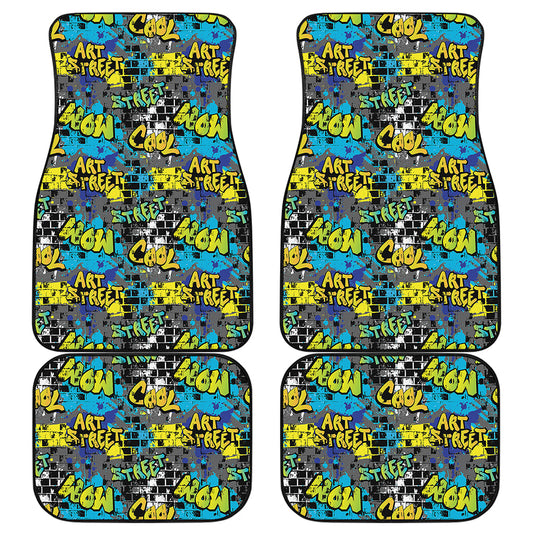 Graffiti Wall Print Front and Back Car Floor Mats