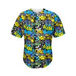 Graffiti Wall Print Men's Baseball Jersey