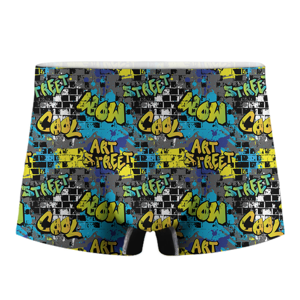 Graffiti Wall Print Men's Boxer Briefs