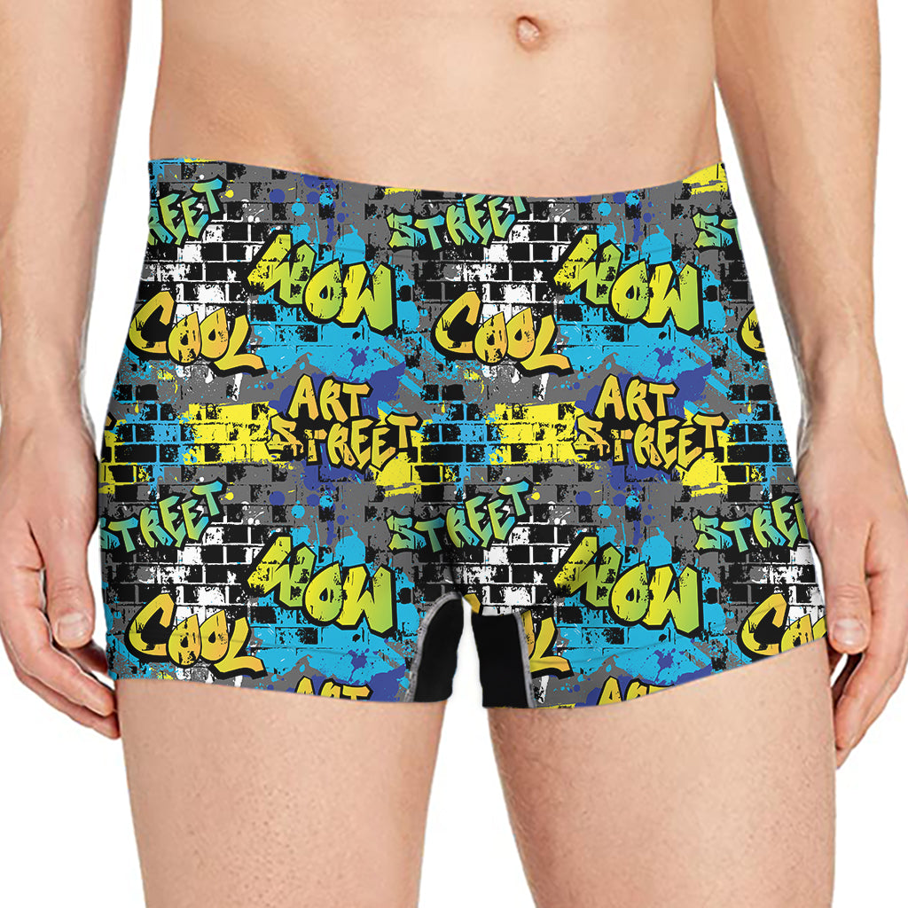 Graffiti Wall Print Men's Boxer Briefs