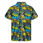 Graffiti Wall Print Men's Short Sleeve Shirt