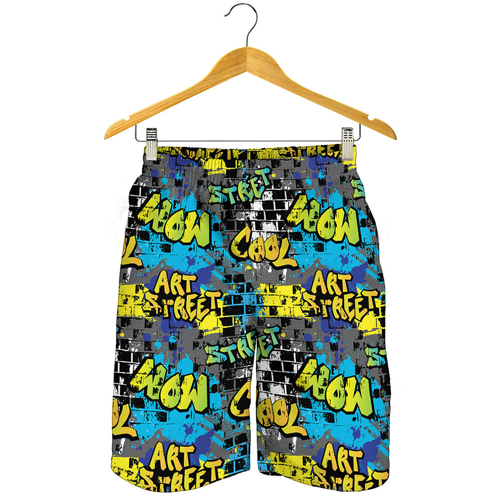 Graffiti Wall Print Men's Shorts