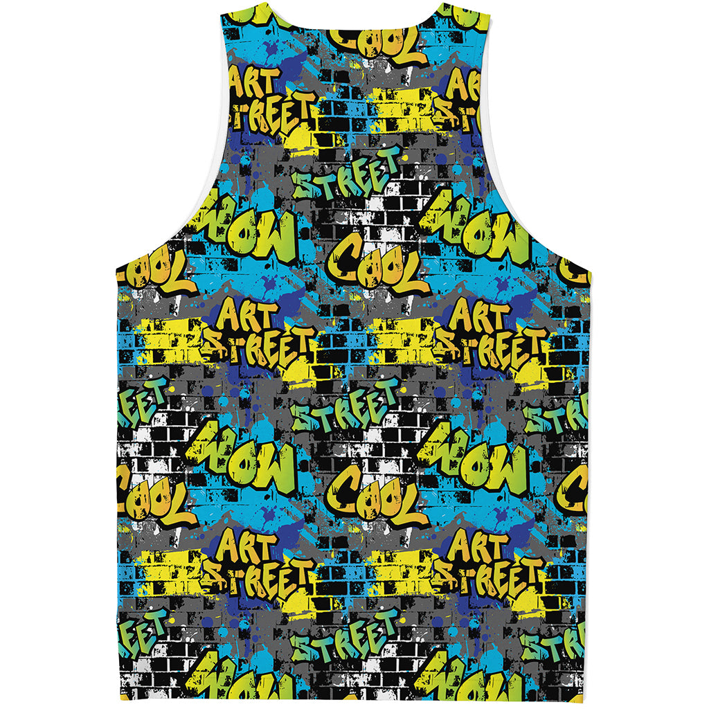 Graffiti Wall Print Men's Tank Top