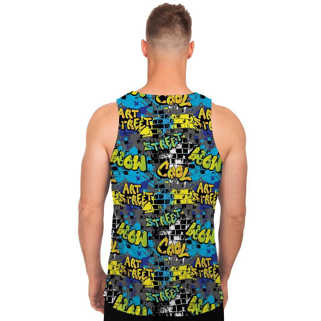 Graffiti Wall Print Men's Tank Top