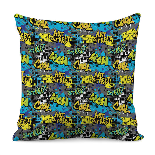Graffiti Wall Print Pillow Cover