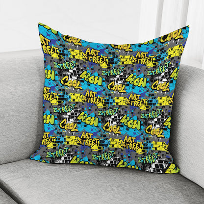 Graffiti Wall Print Pillow Cover
