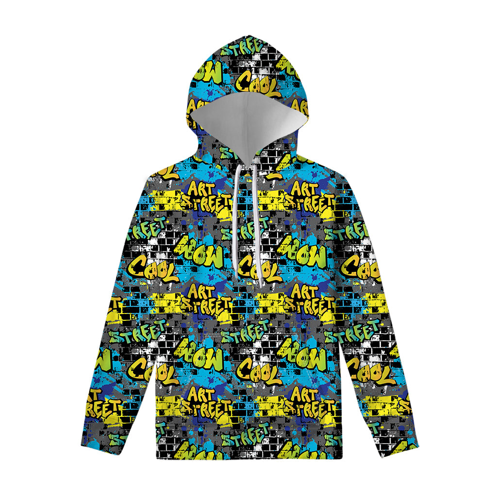 Graffiti Wall Print Pullover Hoodie