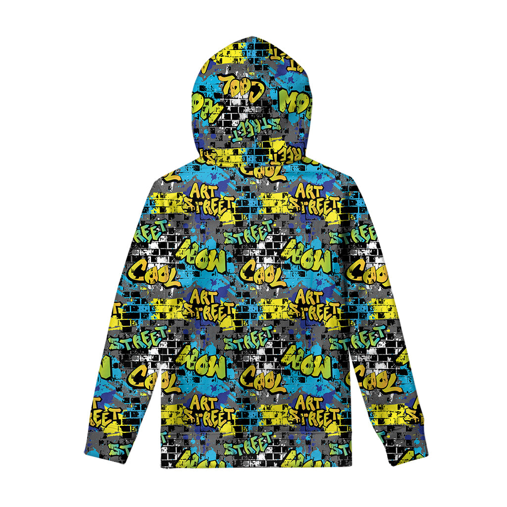 Graffiti Wall Print Pullover Hoodie