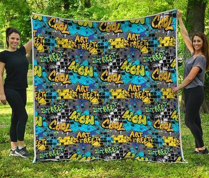 Graffiti Wall Print Quilt