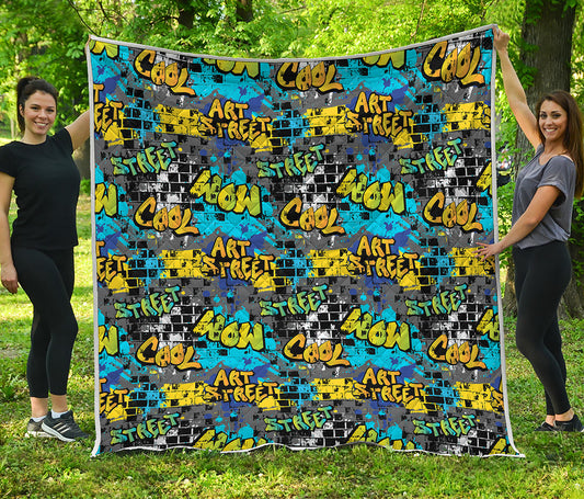 Graffiti Wall Print Quilt