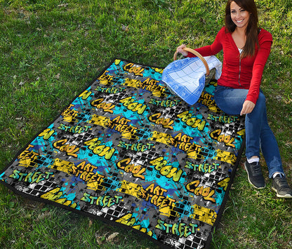 Graffiti Wall Print Quilt