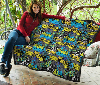 Graffiti Wall Print Quilt