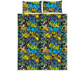 Graffiti Wall Print Quilt Bed Set
