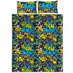 Graffiti Wall Print Quilt Bed Set