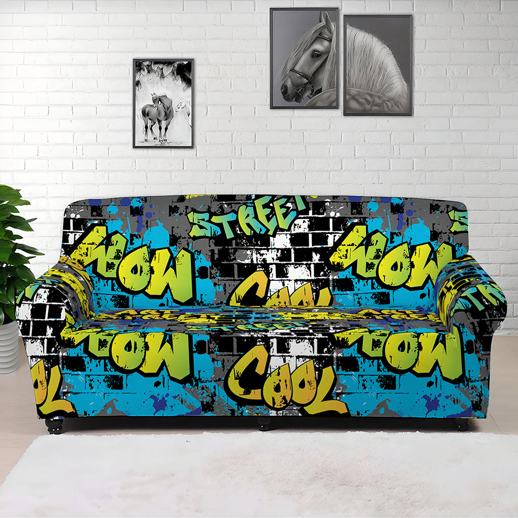 Graffiti Wall Print Sofa Cover
