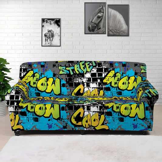 Graffiti Wall Print Sofa Cover