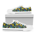 Graffiti Wall Print White Low Top Sneakers