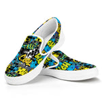 Graffiti Wall Print White Slip On Shoes