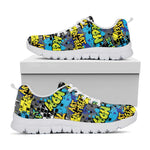 Graffiti Wall Print White Sneakers