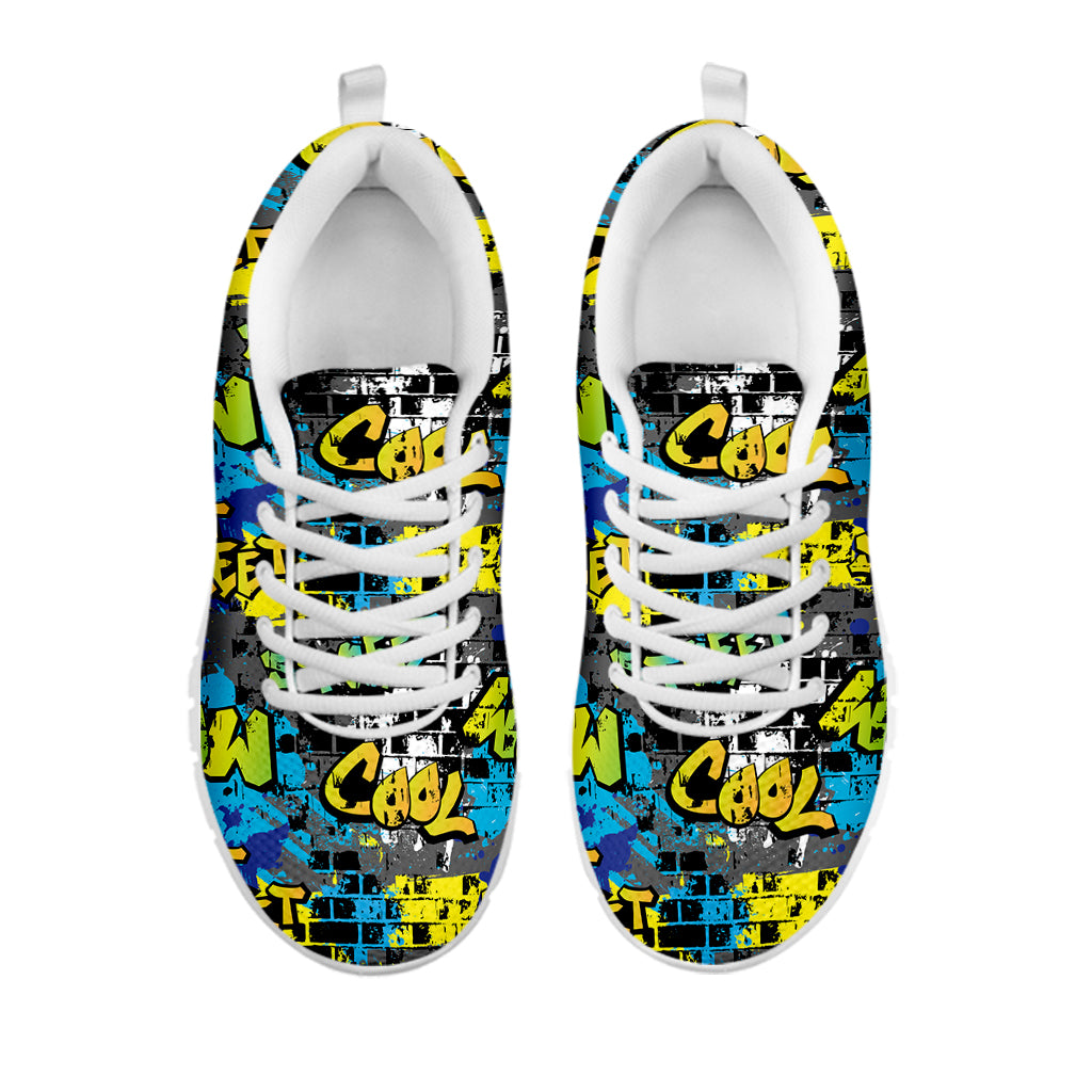 Graffiti Wall Print White Sneakers
