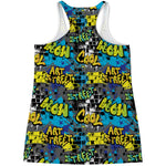 Graffiti Wall Print Women's Racerback Tank Top