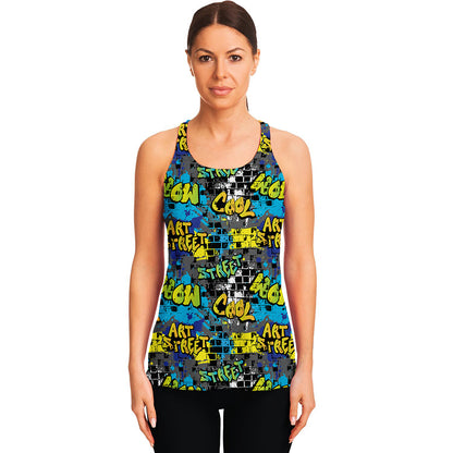Graffiti Wall Print Women's Racerback Tank Top