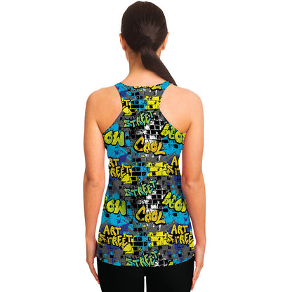 Graffiti Wall Print Women's Racerback Tank Top