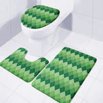 Grass Green Argyle Pattern Print 3 Piece Bath Mat Set