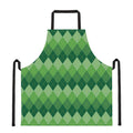 Grass Green Argyle Pattern Print Apron