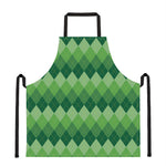 Grass Green Argyle Pattern Print Apron