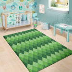Grass Green Argyle Pattern Print Area Rug