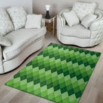 Grass Green Argyle Pattern Print Area Rug