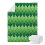 Grass Green Argyle Pattern Print Blanket