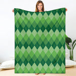 Grass Green Argyle Pattern Print Blanket