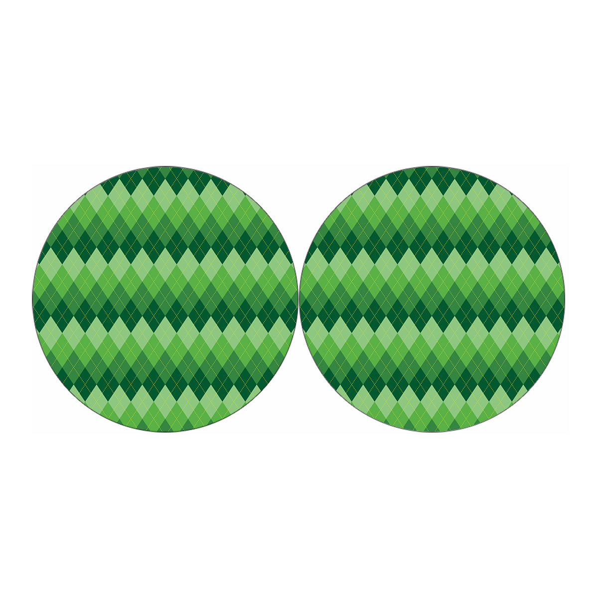 Grass Green Argyle Pattern Print Car Coasters